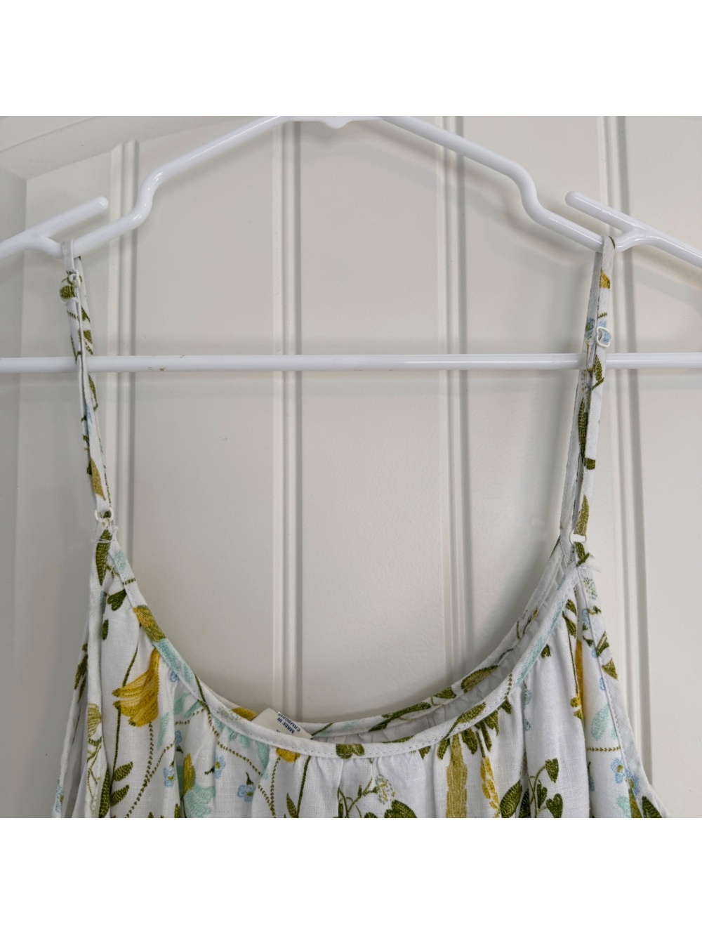 NWT Calypso St. Barth White & Green Floral Linen Summer Dress Size Medium - Picture 5 of 13